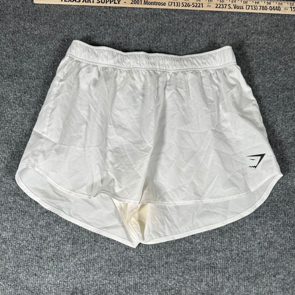 Gymshark Shorts Womens S White Running Athletic Training Elastic Waist Stained
